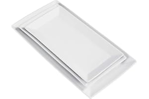 �鶹�� Basics 3-Piece Porcelain, Party Platter Appetizer, Dinner, Dessert Set, White