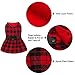OFPUPPY Plaid Fleece Dress Jacket for Large Dogs Red Decent Style with Bowtie Puppy Winter Clothes Coat