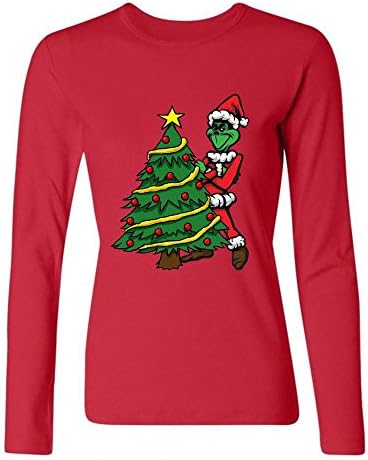 DE VSSL Women's The Grinch Stole Christmas Long Sleeve Funny TShirt