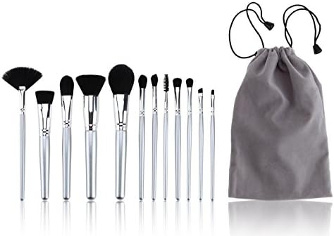 VenGone Makeup Brushes 10+2 pieces Synthetic Kabuki Makeup Brush Set,10 Pieces Professional Blending Powder Eyeshadow face foundational Brushes(Black Gold) with washing egg and Blender Sponge