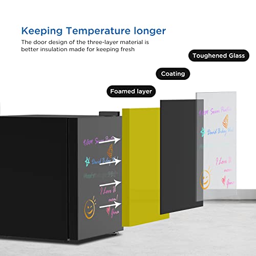 COOLLIFE Mini Freezer Only Countertop Compact Reversible Single Door