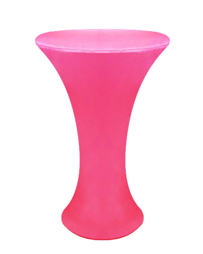 JISEN Cocktail Spandex Fitted Stretchable Elastic Tablecloth 24x43 Inch C-Hot Pink