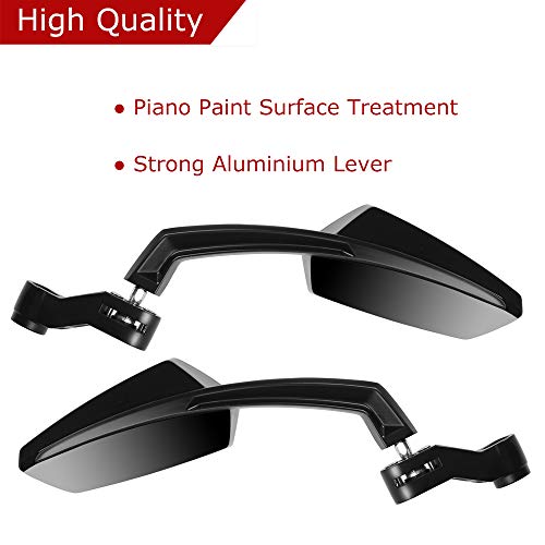 Evermotor Universal Motorcycle Mirrors with M8 M10 Clockwise and Counter Clockwise Threaded Bolts for ATV Scooter Cruiser Roller Kawasaki Yamaha Suzuki Honda