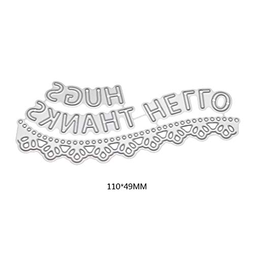 Hukai Thanks Hello Metal Cutting Dies Stencil DIY Scrapbooking Album Stamp Paper Card Embossing Crafts Decor,Good Gift for Your Kids to Cultivate Their Hands-on Ability