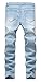 Men's Light Blue Skinny Jeans Stretch Washed Slim Fit Straight Pencil Pants, 28