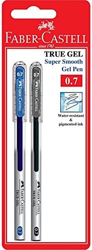 Faber-Castell True Gel Pen 0.7mm Super Smooth (Black, Blue, Sealed in Blister Card)