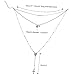 Gleamart Women Multi-Layer Sequins Choker Layered Beads Long Sweater Chain Necklace with Cross Pendant Silver