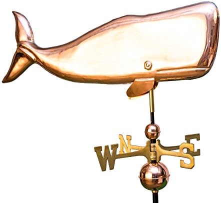 East Coast Weathervanes and Cupolas Large Whale Weathervane Polished Copper