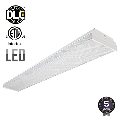 LEONLITE 40W 4FT LED Wraparound Garage Shop Light Flush Mount Ceiling Light, 100W Equiv. Ultra Bright 4000lm, Daylight 5000K