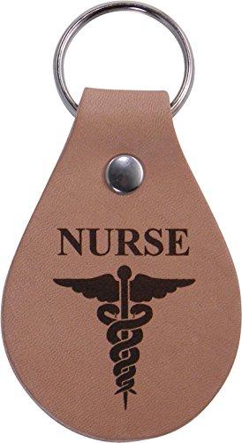 CustomGiftsNow Nurse Leather Key Chain - Great Gift for a CNA, RN, LPN Nurse, Nursing Student or Nursing Graduate