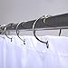 SlipX Solutions Brushed Nickel Simple Slide Shower Curtain Rings Provide Effortless Gliding on Standard Shower Rods (Rust Resistant, Snap Closure, Set of 12)