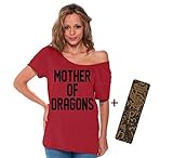 Awkwardstyles Women's Mother Of Dragons Off Shoulder Tops T-shirt B + Bookmark