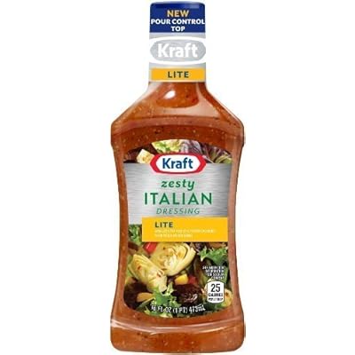 Kraft, Lite, Zesty Italian Dressing, 16oz Bottle (Pack of 3) by Kraft