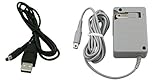 AC Wall Plug Charger and USB Power Adapter Cable for Nintendo 3DS DSi XL