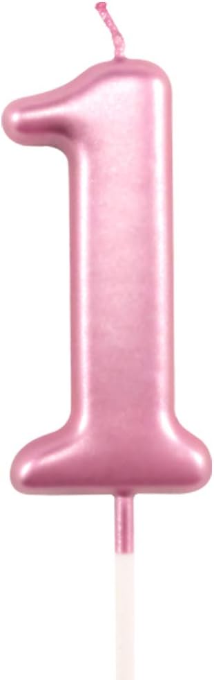Candles & Holders - 1st Birthday Candle First Year Pink Happy Birthday Number One Candles for Cake Topper Decoration for Party Kids Adults Numeral 1 10 100 11 21 16 14 12 18 13 11 91