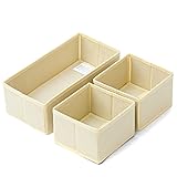 EZOWare Set of 3 Drawer Organizer Boxes Closet/Dresser/Nursery Storage Drawer Container Bins Basket for Bras, Socks, Underwear, Tie, Scarves, Gloves, School Supplies, Diapers, and More