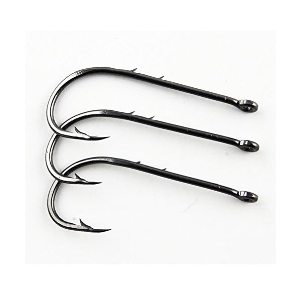 JSHANMEI-Fishing-Hooks-Black-Offset-Long-Barbed-Shank-Beak-Bait-Holder-Hook-with-2-Baitholder-Barbs-Jig-Fish-Hooks-Pack-of-100
