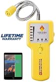 Y201 Propane and Natural Gas Leak Detector; Portable Gas Sniffer to Locate Gas Leaks of Combustible Gases like Methane, LPG, LNG, Fuel, Sewer Gas; w/ Flexible Sensor Neck, Sound & LED Alarm, eBook