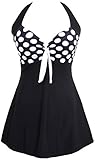 Women's One Piece Pin Up Swimsuit Sailor Vintage Swim Dress Bathing Suits