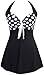 Women's One Piece Pin Up Swimsuit Sailor Vintage Swimdress Cover Up Bathing Suit