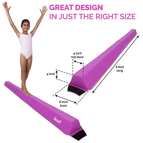 Hazli Folding Gymnastics Balance Beam for Home Practice - Kids 8FT Balance Beams for Gymnastic