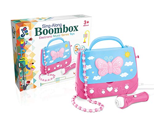 ROFAKU Kids Karaoke Machine, Girls Karaoke Machine Toys Music Player with Microphone and Lights, Battery Operated Portable Singing Machine with Adorable Sing-Along Boom Box for Girls - Thumbnail 7