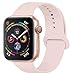 YANCH Compatible with for Apple Watch Band 42mm 44mm, Soft Silicone Sport Band Replacement Wrist Strap Compatible with for iWatch Nike+,Sport,Edition,M/L,Pinksand