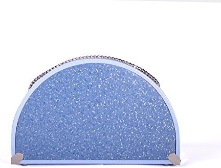 PANISA Women's Laundromat Halfmoon-Clutch Bag W8" X H5" X D2" Blue