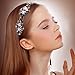 Amariver 2 Pieces Rhinestone Beaded Elastic Headband，Fashion Headbands Handmade Hair Bands Hair Accessories for Lady Woman 20-25