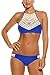 Memory baby Women's Plus Size High Waist Bandage Bikini Sets Chic Swimsuit Retro Bathing Suit(L, Blue)