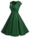 Green Vintage Cocktail Women Summer Formal Wedding Bridesmaid Tea Party 1950s Retro Rockabilly Pinup Swing Dress Green L