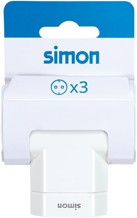 – Adaptador 3 tomadas extra planas laterais 10A (250V, 2500W), ficha MÚLTIPLA compacta para espaços REDUZIDOS, cor branca