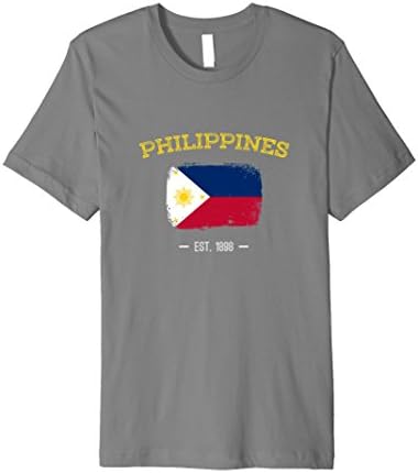 Mens Philippines Pilipinas T-shirt Filipino Country Flag Gift Large Slate