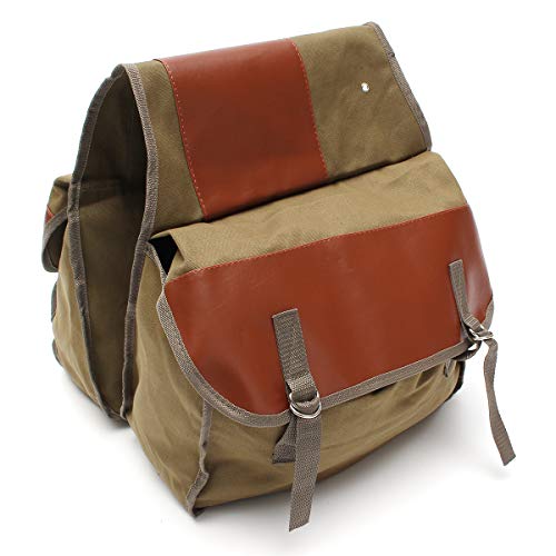 dDanke 1 Pair Canvas Bike Panniers Bag Multi Function Motorcycle Rear Bag Outdoor Storage Bag for Mountain Cycling Army Green 40X15X30CM