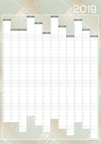 A2 Year Wall Planner/Wall Calendar 2019 - Calm