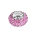 Boruo Charms 925 Sterling Silver Czech Crystal Pink Glass Ball Beads Spacers Threaded Core Charm Fit All Bracelets.