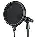 Gator Frameworks Split Level Double Layered Pop Filter with Attachment Clamp; Fits Most Standard Microphone Stands (GM-POP FILTER)