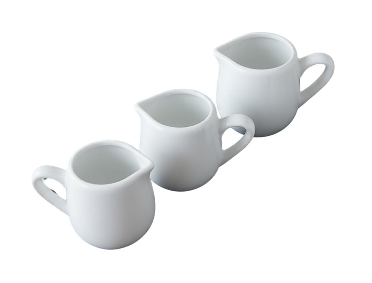 Provance 3-Piece Porcelain Jug Set, Milk Jug Set, 100 ml Capacity Each for Cream, Sauce, Salad and Condiment
