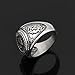 GuoSuang Men 316L Stainless Steel Norse Viking Odin's Wolf Rune Vantage Ring with Gift Bag