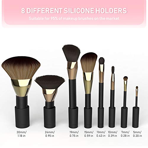 Liberex Automatic Makeup Brush Cleaner and Dryer - USB Rechargeable Electric Cleaning Machine, with 8 Size Rubber Collars and Storage Stand, Super- quick Cleaning and Drying - Thumbnail 2