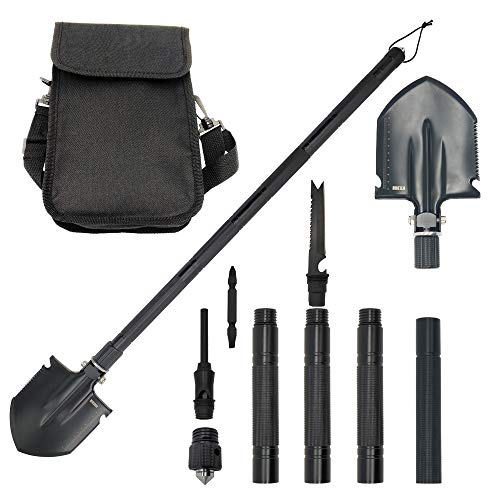 KEJIH 30-38 Inch Length Foldable and Heavy Duty Military Shovel and Pickax with Tactical Waist Pack for Camping Hiking - Thumbnail 6