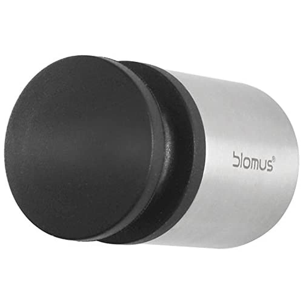 blomus 4 cm Stainless Steel/Plastic Entra Wall Mounted Door Stop, Silver/Black