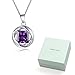 Aurora Tears Created-Amethyst Pendant February Birthstone Necklace for Women 17.7