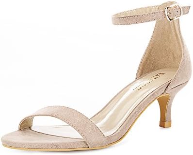 Eunicer Women's High Kitten Heel Stiletto Pump Sandals with Ankle Strap Weddi.