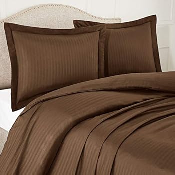 Nestl Bedding Duvet Cover 3 Piece Set - Ultra Soft Double Brushed Microfiber Bedding - Damask Dobby Stripe Comforter Cover and 2 Pillow Shams - Full/Queen 90