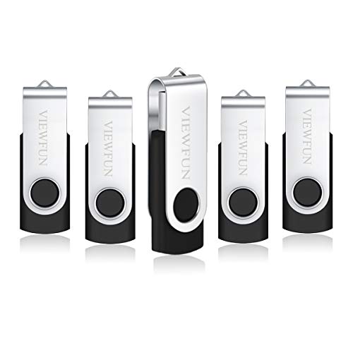 VIEWFUN 5 Stück USB Stick 4GB USB 2.0 Flash Drive Speicherstick USB-Flash-Laufwerk Memory Stick 360° Drehbar Metall…
