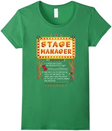 Women's Stage Manager Definition T-Shirt Funny Meaning Sarcastic Medium Grass
