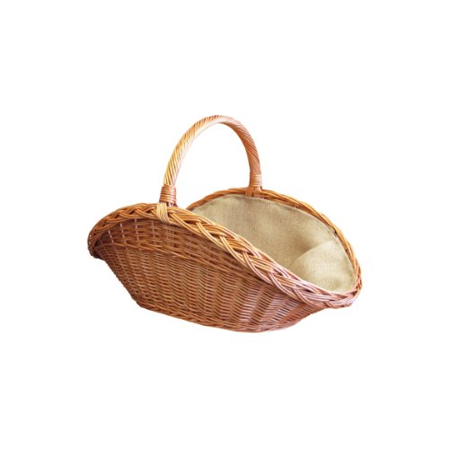 Kamino-Flam Kaminholzkorb 339456, Allzweckkorb aus geschälter Weide und Innenbezug aus Jute, stabiler, optisch ansprechender Dekorationskorb, Zeitungskorb mit Tragehenkel, macht auch als Einkaufskorb oder Korb für Papiermüll eine gute Figur, ca. 65 x 40 x 40 cm