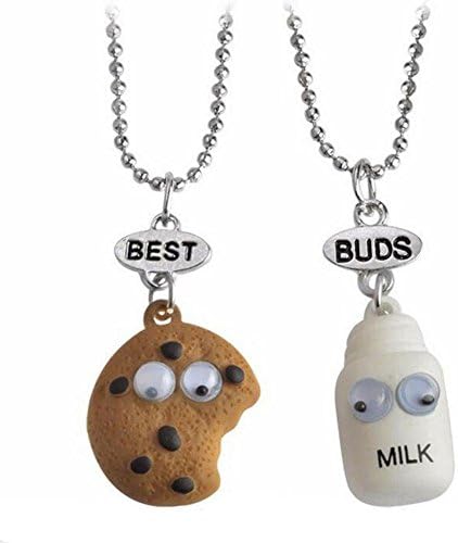 Ruip Activities Eyes 3D Milk Biscuit Pendant Children Necklace Lovely Children Jewelry for Best Friends Two Piece Suit