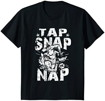 Kids Tap Snap Or Nap - Martial Arts Jiu Jitsu T Shirt 8 Black